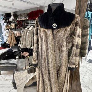 RACOON Long coat w/ ONYX sheared beaver size medium was 4990 for 1295